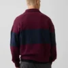 Těžká oversized mikina s pruhy a polozipem