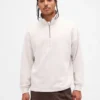 Těžký oversized pulovr s logem a čtvrtinovým zipem