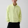 Těžký oversized pulovr s logem a čtvrtinovým zipem