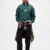 Těžký oversized pulovr s logem a čtvrtinovým zipem