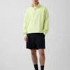 Těžký oversized pulovr s logem a čtvrtinovým zipem