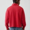 Těžký oversized pulovr s logem a čtvrtinovým zipem