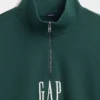 Těžký oversized pulovr s logem a čtvrtinovým zipem