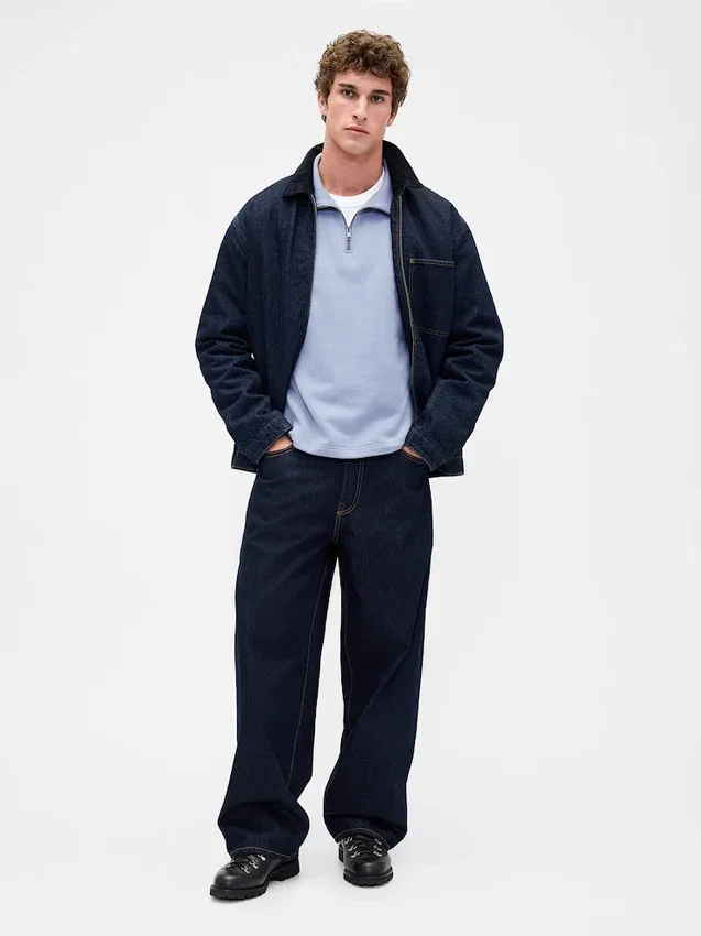 Těžký oversized pulovr s čtvrtinovým zipem