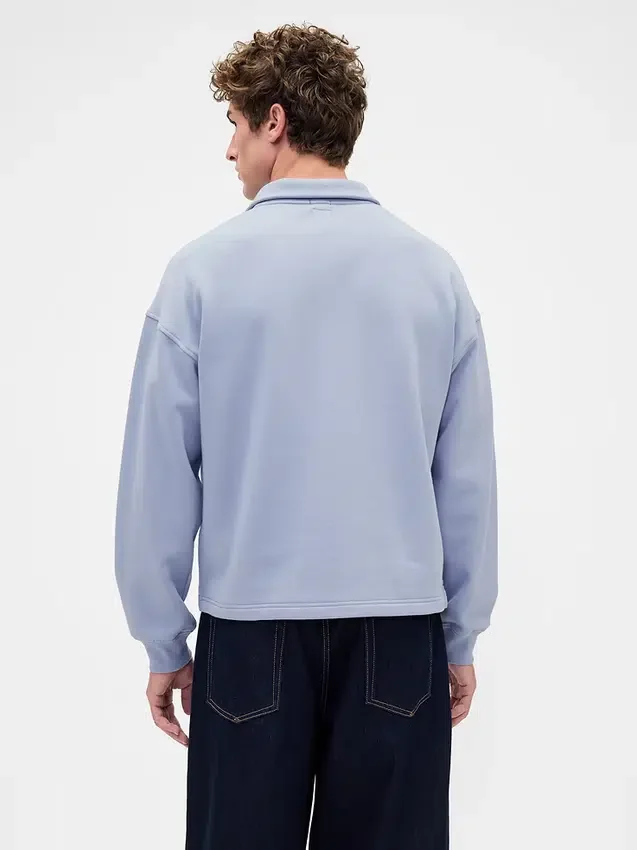 Těžký oversized pulovr s čtvrtinovým zipem