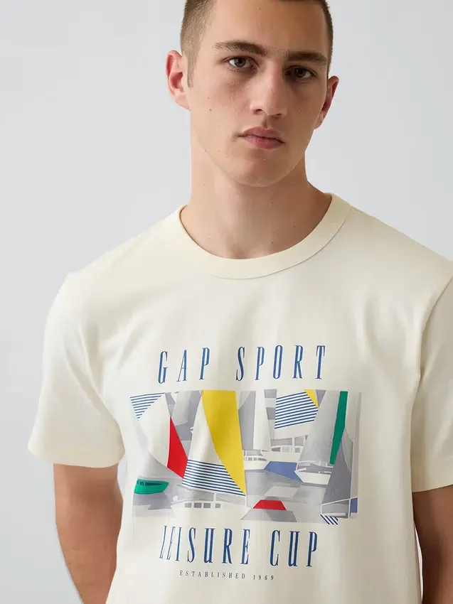 Těžké tričko s potiskem Gap Sport