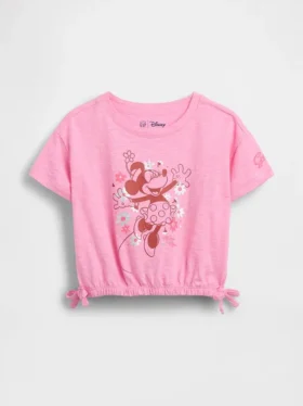Tričko GAP × Disney Miminka a Batolata z organické bavlny s mašlí a potiskem