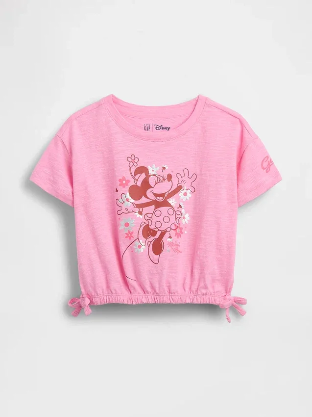 Tričko GAP × Disney Miminka a Batolata z organické bavlny s mašlí a potiskem