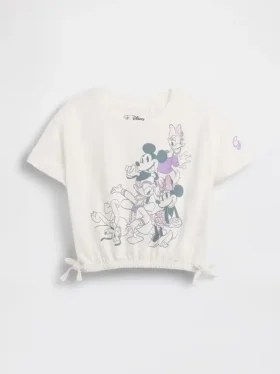 Tričko GAP × Disney Miminka a Batolata z organické bavlny s mašlí a potiskem