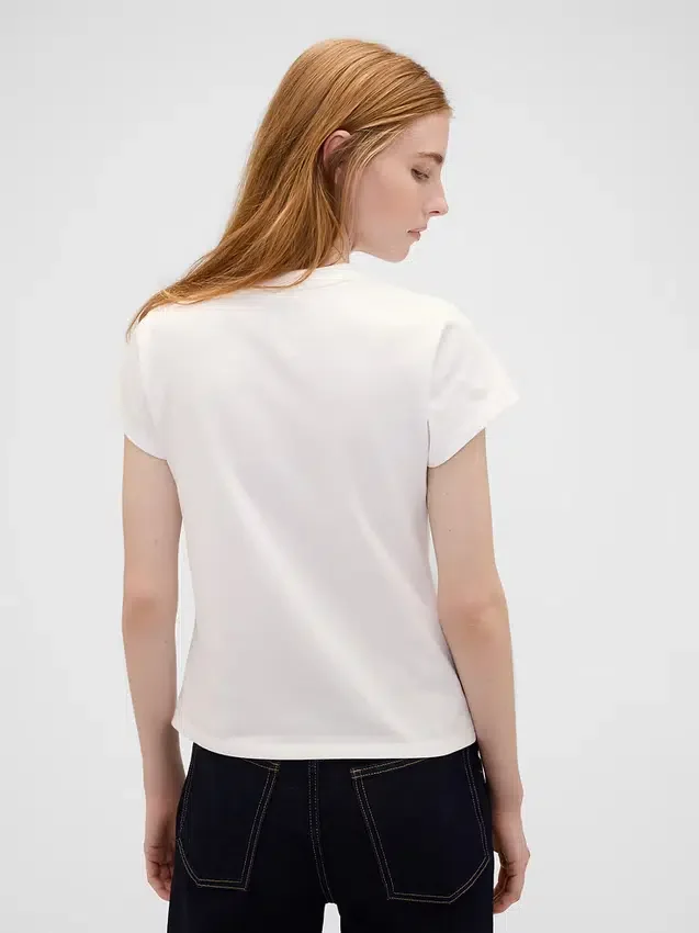 Tričko GAP × Victoria Beckham z organické bavlny s logem