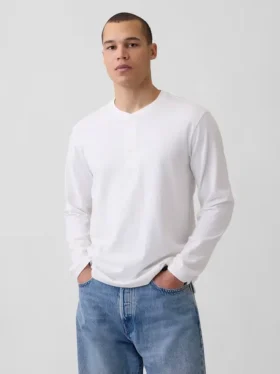 Tričko Henley s volným střihem