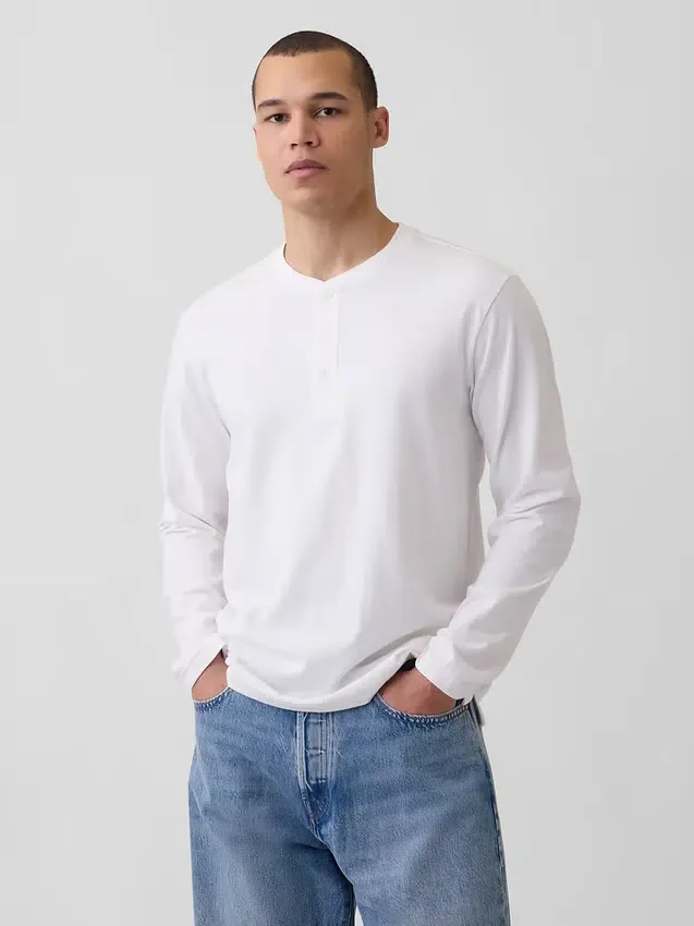 Tričko Henley s volným střihem