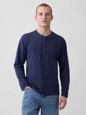 Tričko Henley s volným střihem