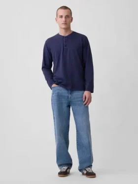 Tričko Henley s volným střihem