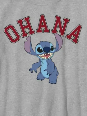 Tričko Lilo a Stitch Ohana v univerzitním stylu