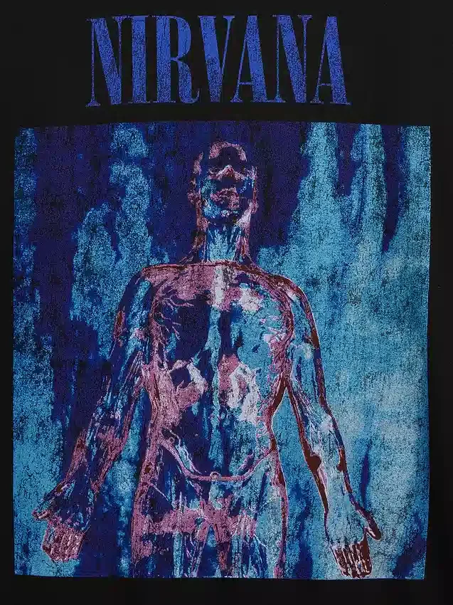 Tričko Nirvana s potiskem, z těžkého materiálu, zkrácený střih