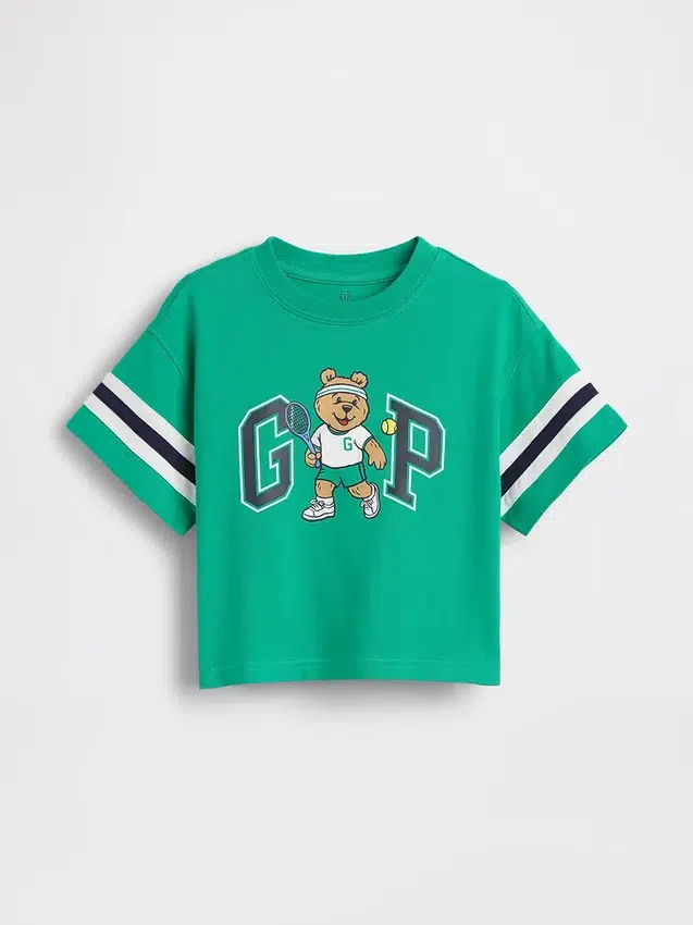 Tričko pro miminka a batolata s grafickým logem Brannan Bear Varsity v oversized střihu