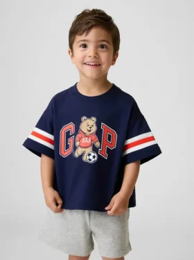 Tričko pro miminka a batolata s grafickým logem Brannan Bear Varsity v oversized střihu
