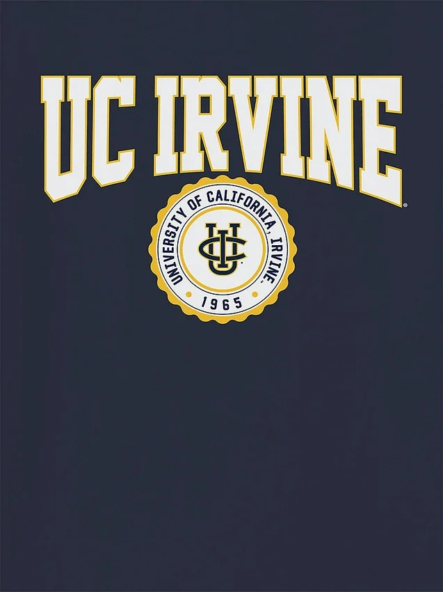 Tričko s grafickým motivem univerzitního znaku University of California Irvine