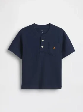 Tričko s kapesem a výstřihem Henley pro miminka a batolata