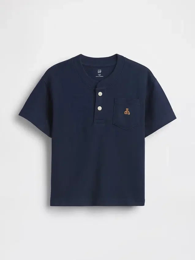 Tričko s kapesem a výstřihem Henley pro miminka a batolata
