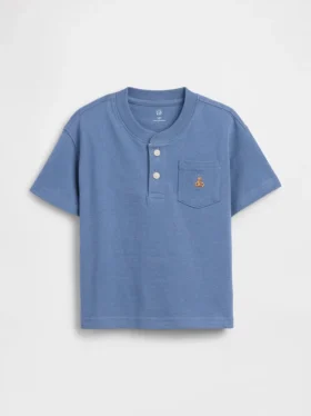 Tričko s kapesem a výstřihem Henley pro miminka a batolata