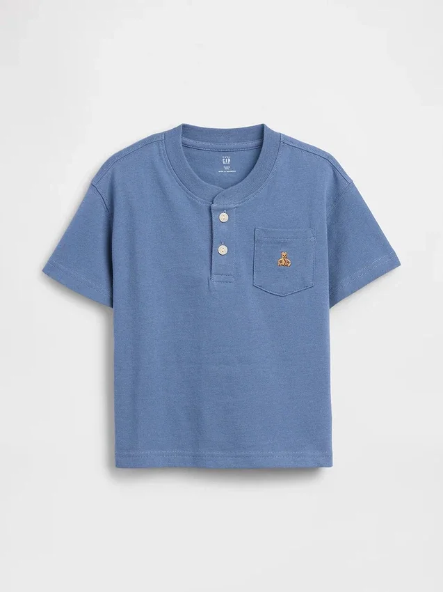 Tričko s kapesem a výstřihem Henley pro miminka a batolata