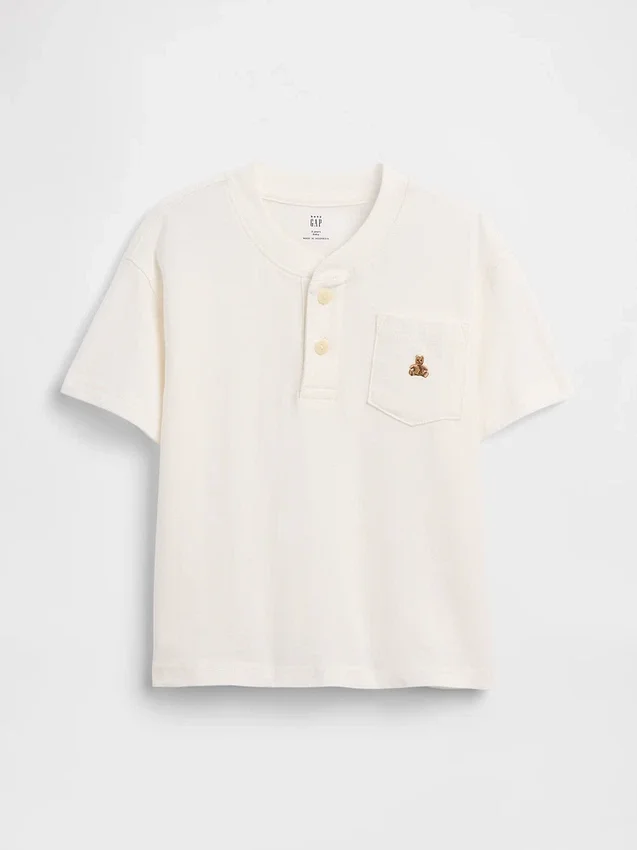 Tričko s kapesem a výstřihem Henley pro miminka a batolata