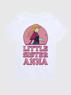 Tričko s krátkým rukávem a potiskem „Little Sister Anna“ z filmu Frozen pro batolata v šortkách