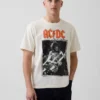 Tričko s potiskem Ac/Dc v volném střihu