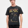 Tričko s potiskem Ac/Dc v volném střihu