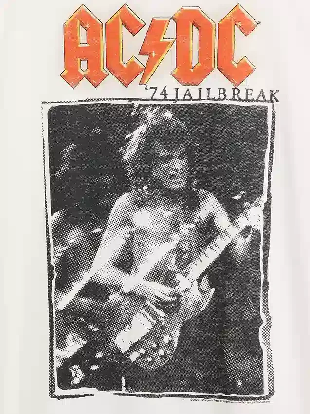 Tričko s potiskem Ac/Dc v volném střihu