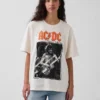 Tričko s potiskem Ac/Dc v volném střihu
