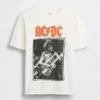 Tričko s potiskem Ac/Dc v volném střihu