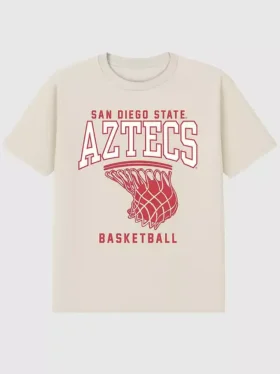 Tričko s potiskem basketbalového koše San Diego State University