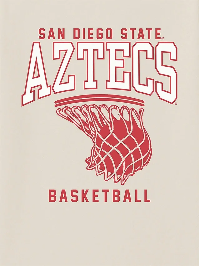Tričko s potiskem basketbalového koše San Diego State University