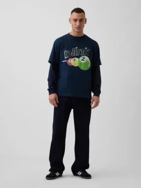 Tričko s potiskem Blink 182 v volném střihu