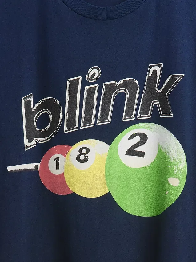 Tričko s potiskem Blink 182 v volném střihu