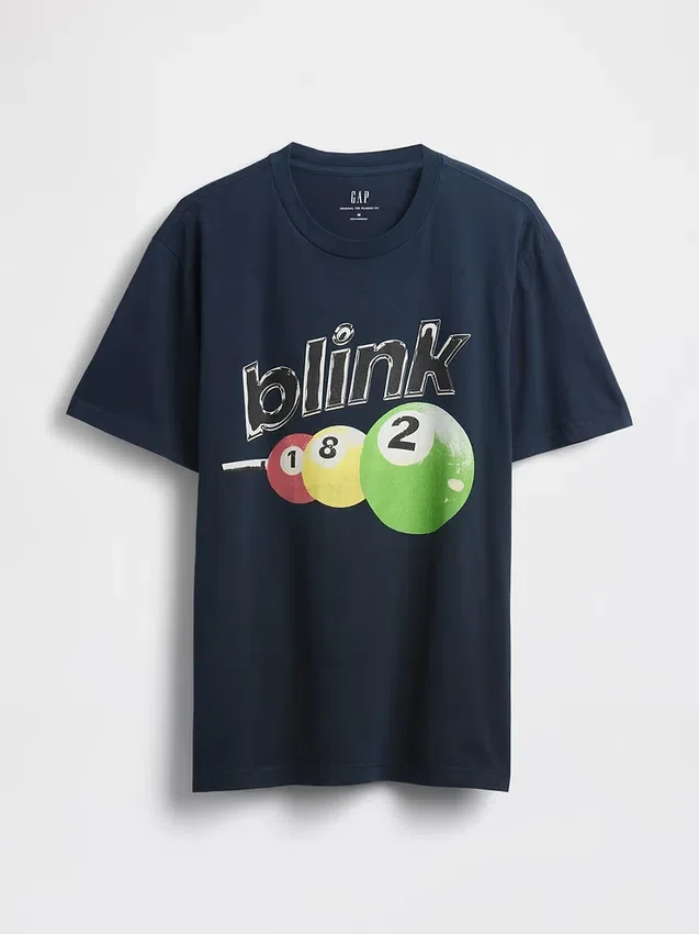 Tričko s potiskem Blink 182 v volném střihu