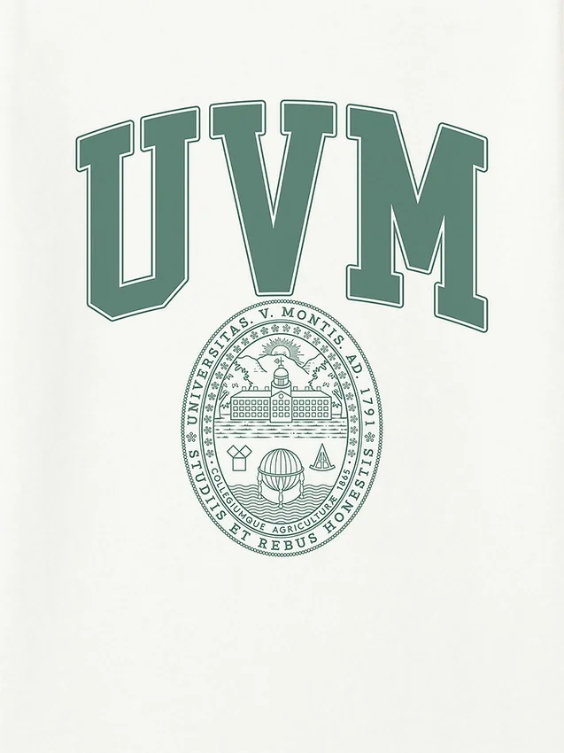 Tričko s potiskem erbu univerzity UVM