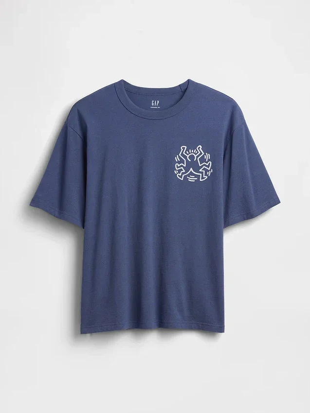 Tričko s potiskem Keith Haring v oversized střihu