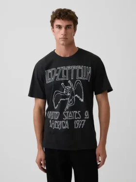 Tričko s potiskem Led Zeppelin v volném střihu