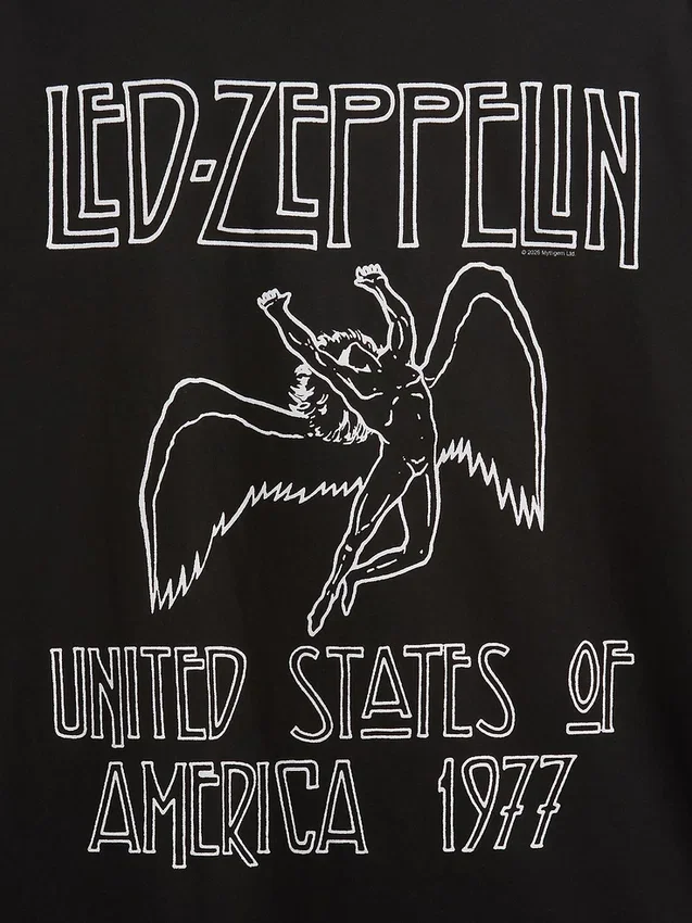 Tričko s potiskem Led Zeppelin v volném střihu