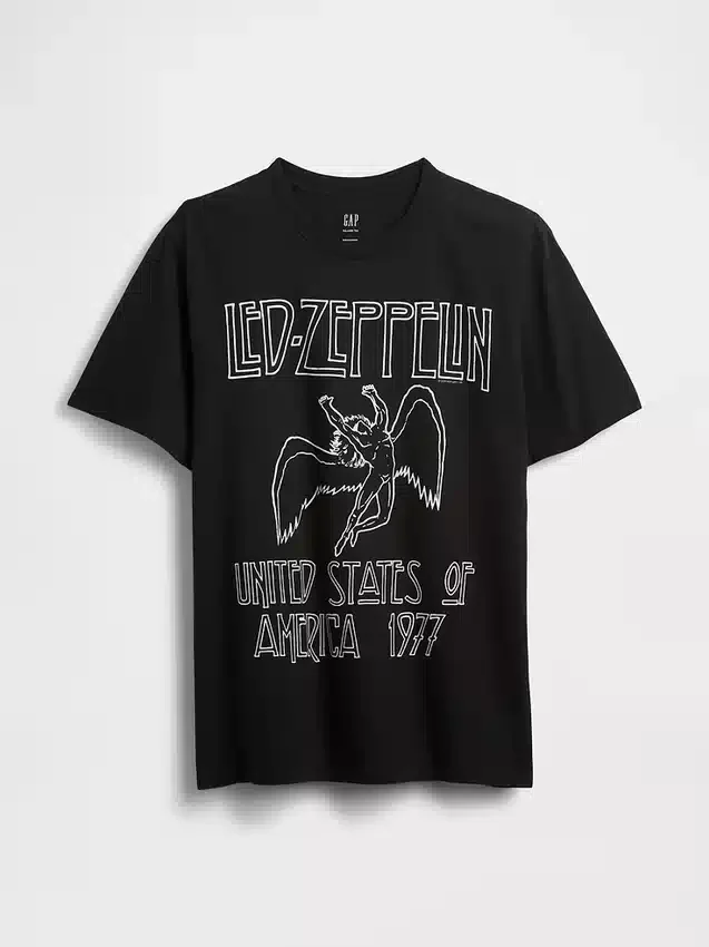 Tričko s potiskem Led Zeppelin v volném střihu