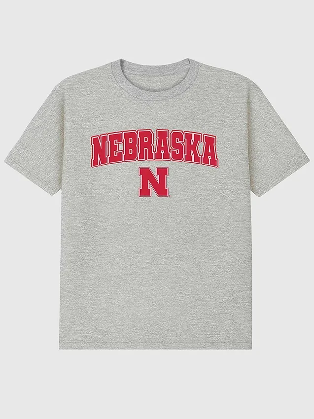 Tričko s tmavým grafickým motivem Arch Logo University of Nebraska