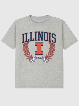 Tričko s tmavým grafickým motivem „Laurels“ z University of Illinois