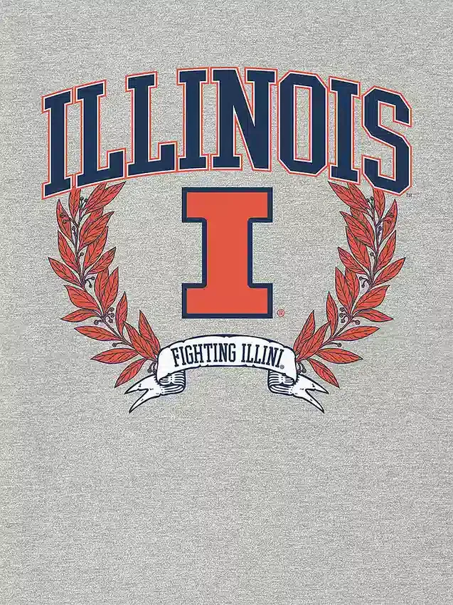 Tričko s tmavým grafickým motivem „Laurels“ z University of Illinois