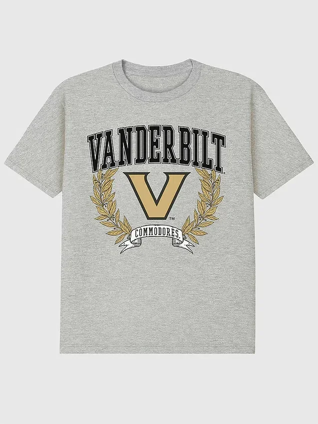 Tričko s tmavým grafickým motivem „Laurels“ z Vanderbilt University