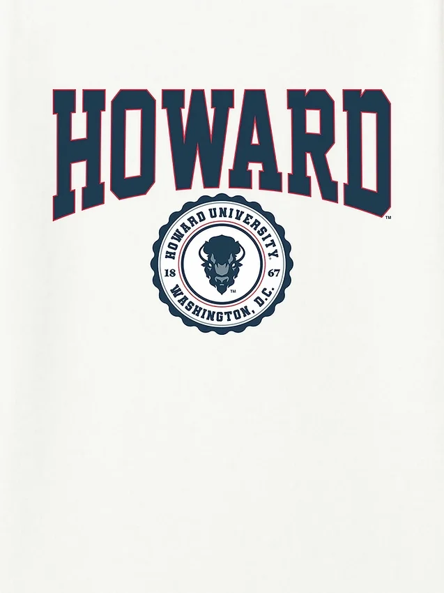 Tričko s tmavým potiskem s univerzitním znakem Howard University