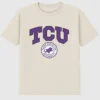Tričko s tmavým potiskem s univerzitním znakem TCU (Texas Christian University)